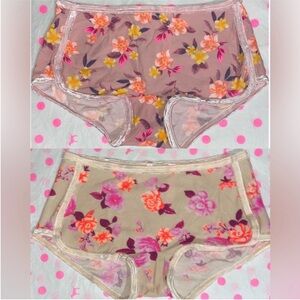 2 Victoria’s Secret Pink panties bundle VS PINK cotton velvet Shortie boyshort